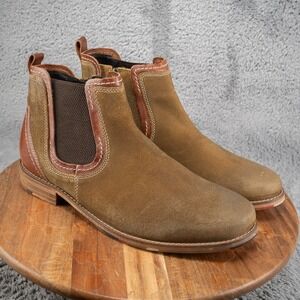 Testosterone Apple Jay T99330 Mens Green Leather Slip On Chelsea Boots 12